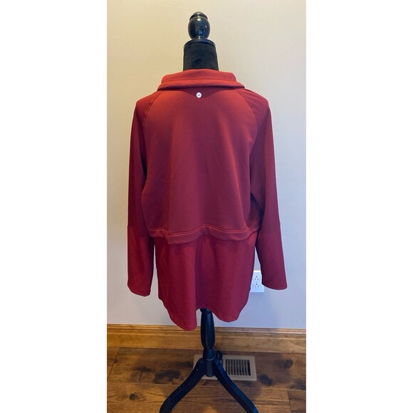 Avia  Jacket NEW XXL  2X Womens Burgundy Athletic Workout Ribbed Bottom 1/4 Zip - Picture 3 of 12